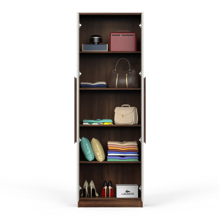 Maltein Mini Engineered Wood 2 Door Wardrobe/Clothes Storage Rack Organizer Almirah Cupboard with Shelves for Bedroom Home Furniture