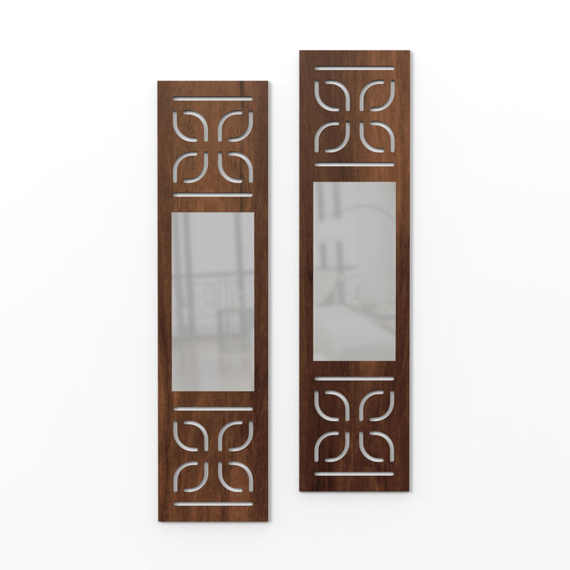 Promys Wall Hanging Wooden & Mirror Wall Art Shelve for Living Room