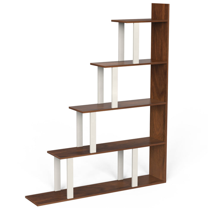 Wolabey Ladder Style Bookshelf |Maple & White