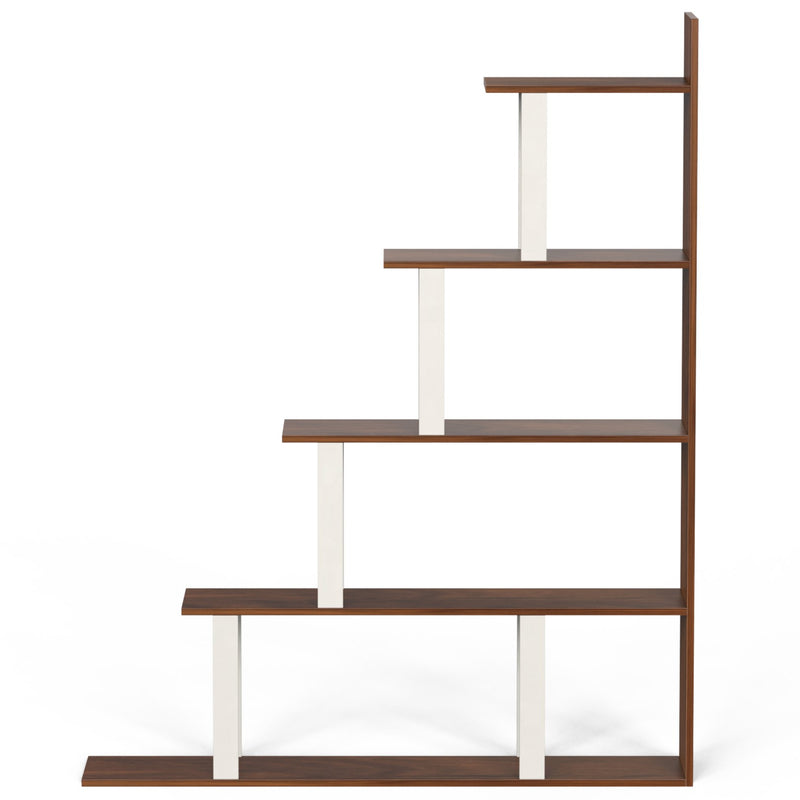 Wolabey Ladder Style Bookshelf |Maple & White