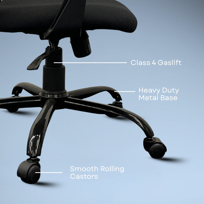 Zylo Office Study Chair, Mid Back Mesh Ergonomic Home Office Desk Chair with Comfortable & Spacious Seat, Tilt Lock Mechanism & Heavy Duty Metal Base for Offices, Home and Study (Black)