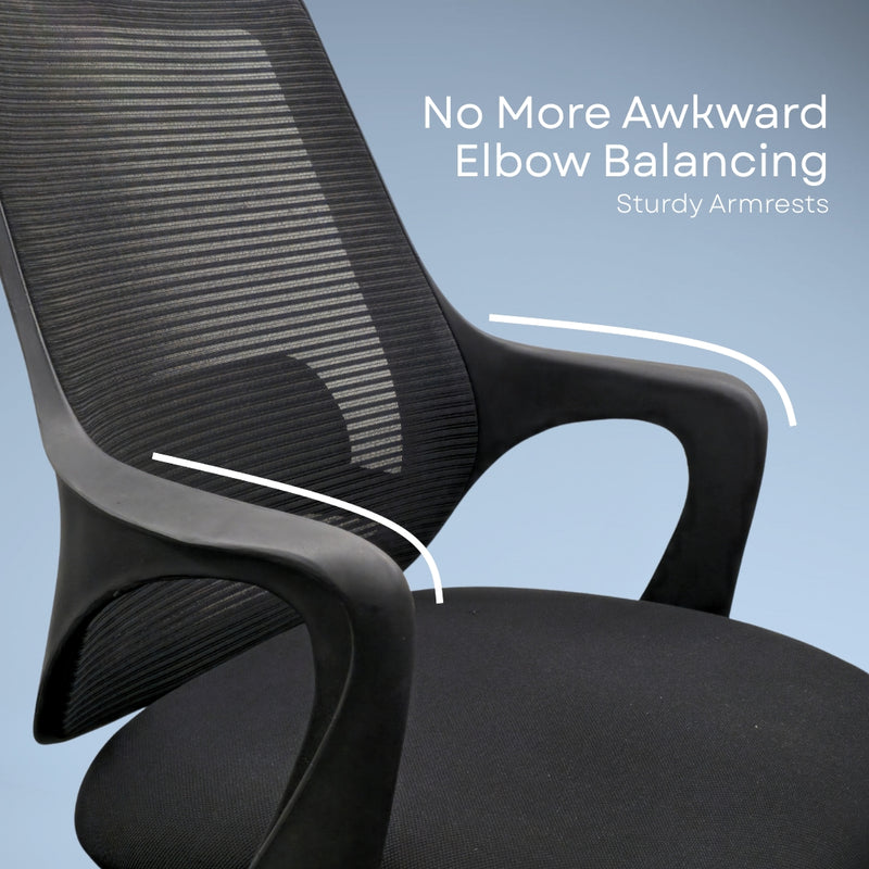 Zylo office study chair for home and study (Black)