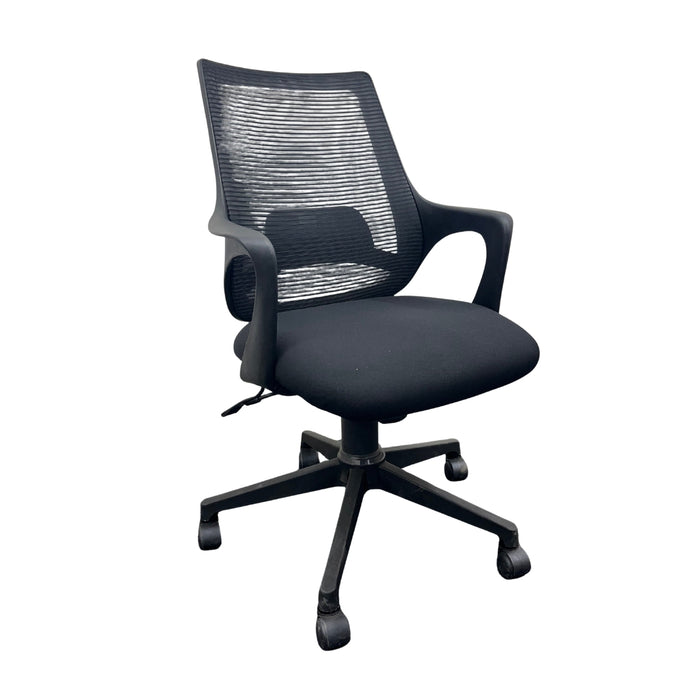 Zylo Office Study Chair, Mid Back Mesh Ergonomic Home Office Desk Chair with Comfortable & Spacious Seat, Tilt Lock Mechanism & Heavy Duty Metal Base for Offices, Home and Study (Black)