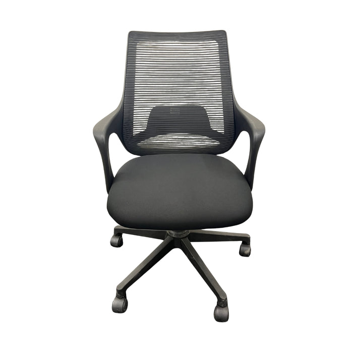 Zylo Office Study Chair, Mid Back Mesh Ergonomic Home Office Desk Chair with Comfortable & Spacious Seat, Tilt Lock Mechanism & Heavy Duty Metal Base for Offices, Home and Study (Black)