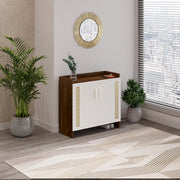 Brooklayn Shoe Rack |Brown Maple & Frosty