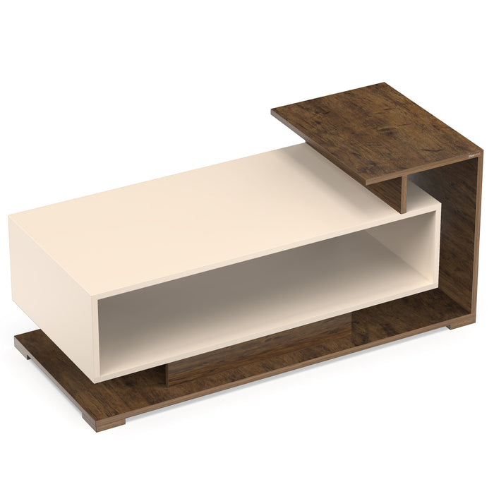 Declove Coffee Table & Centre Table in Wild Wood & Ivory