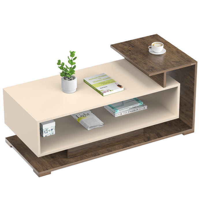 Declove Coffee Table & Centre Table in Wild Wood & Ivory