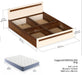 King Size Bed |Brown Maple & Beige