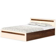 Maltein King Size Bed |Brown Maple & Beige