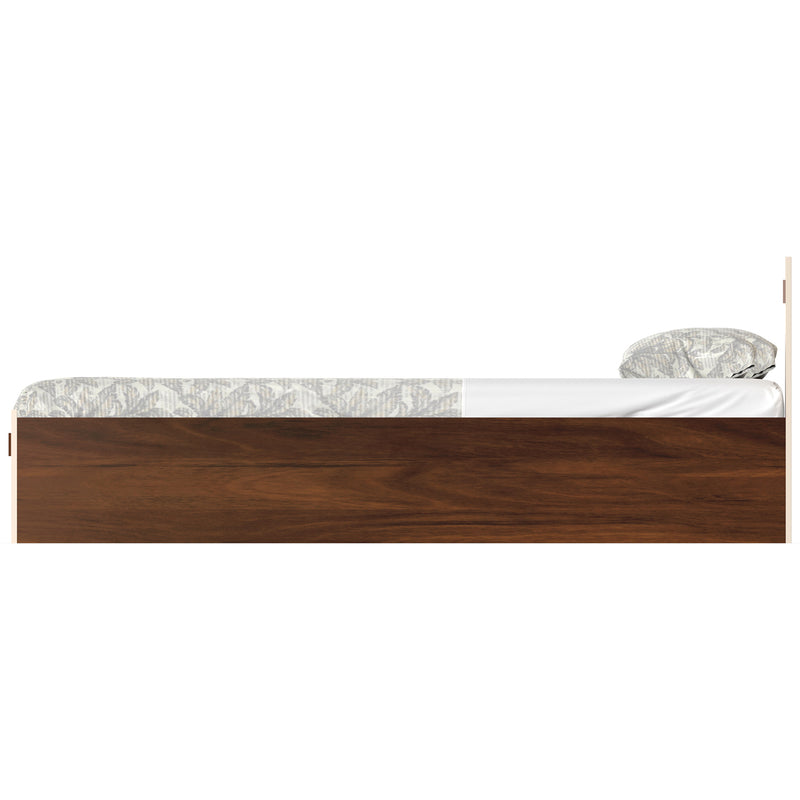 Maltein King Size Bed |Brown Maple & Beige