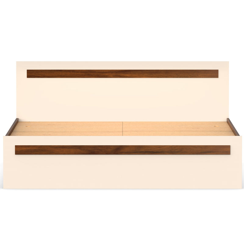 Maltein King Size Bed |Brown Maple & Beige