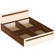 Maltein King Size Bed |Brown Maple & Beige