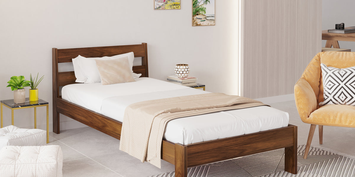 Roverb Engineered Wood Single Bed Without Storage Box for Bedroom