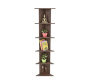Bluewud Cadlic Engineered Wood Lifestyle Wall Corner Shelf / Display Rack (Wenge)