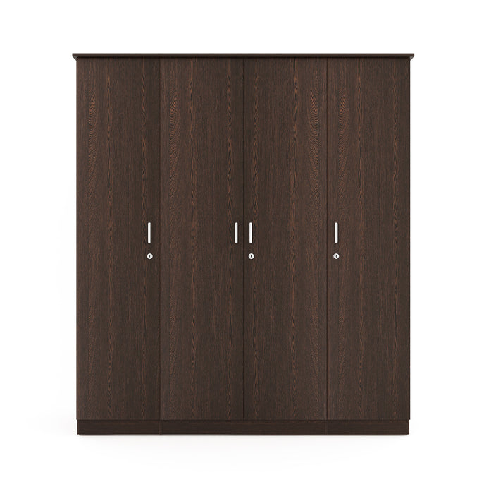 Bluewud Andrie Engineered Wood 4 Door Wardrobe With Drawer (Wenge)