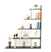Wolabey Ladder Style Bookshelf |Wenge & White