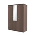 Bluewud Andrie Engineered Wood 3 Door Wardrobe With Full Length Mirror & Drawer (Wenge)