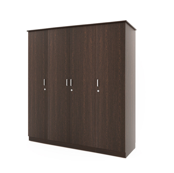 Bluewud Andrie Engineered Wood 4 Door Wardrobe With Drawer (Wenge)