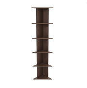 Bluewud Cadlic Engineered Wood Lifestyle Wall Corner Shelf / Display Rack (Wenge)