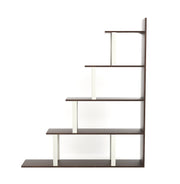 Wolabey Ladder Style Bookshelf |Wenge & White