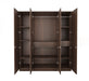 Bluewud Andrie 4 Door Wardrobe with Full Mirror and Drawer (Wenge)