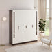 Andrie 4 Door Wardrobe with Drawer |Wenge & White