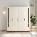 Andrie 4 Door Wardrobe with Drawer |Wenge & White