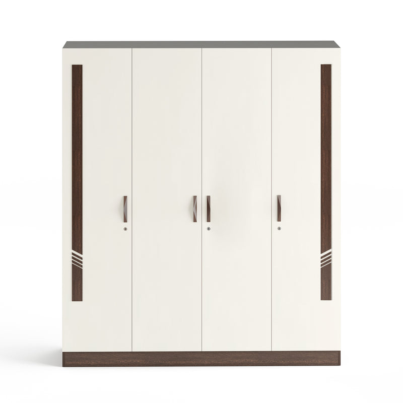 Andrie 4 Door Wardrobe with Drawer |Wenge & White