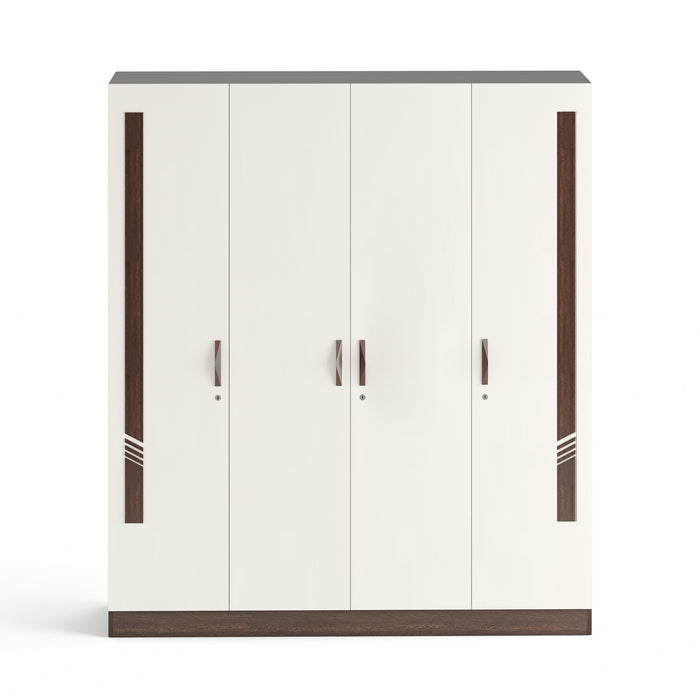 Andrie 4 Door Wardrobe with Drawer |Wenge & White
