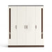 Andrie 4 Door Wardrobe with Drawer |Wenge & White