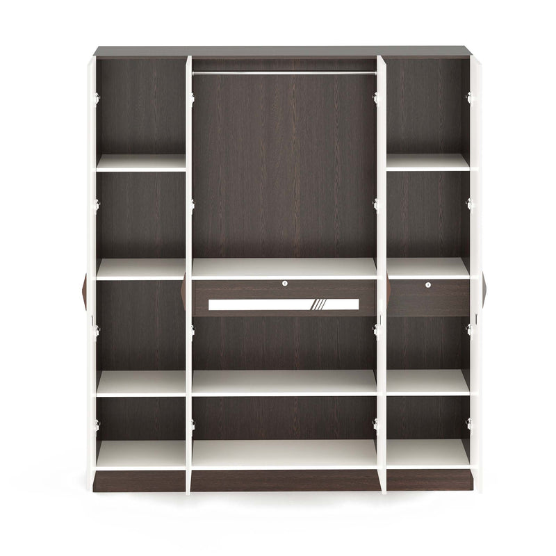Andrie 4 Door Wardrobe with Drawer |Wenge & White