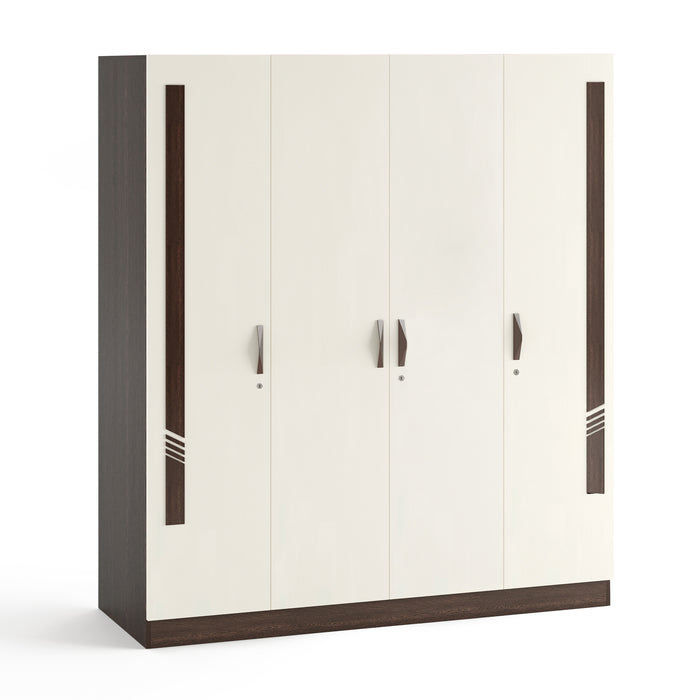 Andrie 4 Door Wardrobe with Drawer |Wenge & White