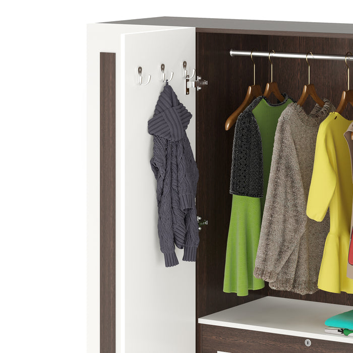 Andrie 4 Door Wardrobe with Drawer |Wenge & White