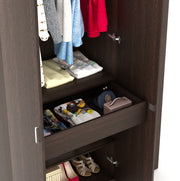 Bluewud Andrie Engineered Wood 3 Door Wardrobe With Drawer (Wenge)