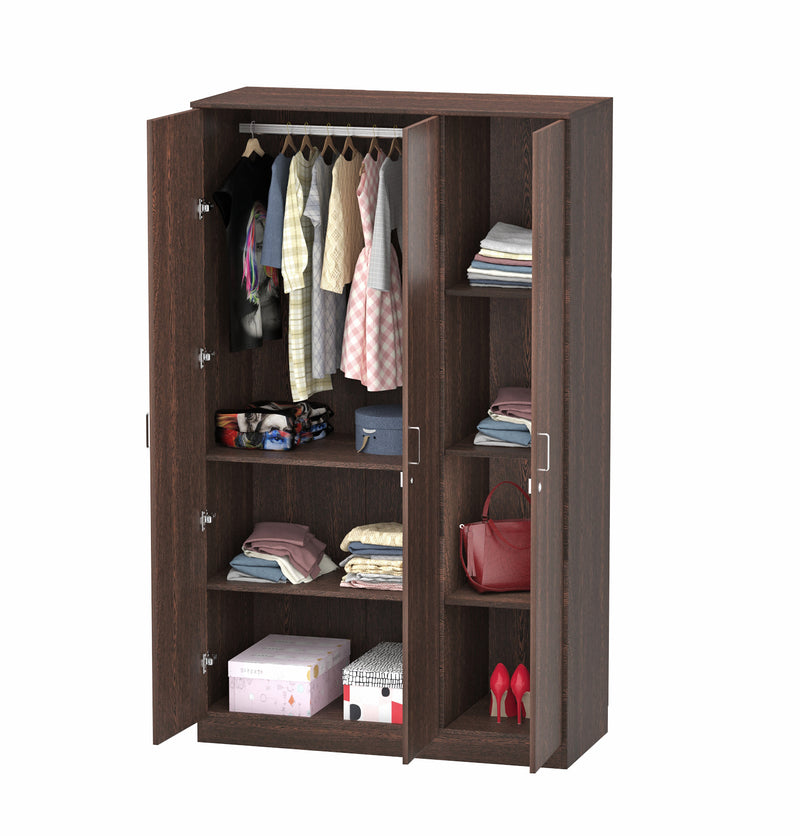 Maltein 3 Door Wardrobe Without Mirror |Wenge