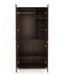 Bluewud Andrie Double Doors Wardrobe with Full Length Mirror and Drawer, (Wenge)