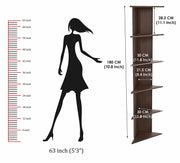 Bluewud Cadlic Engineered Wood Lifestyle Wall Corner Shelf / Display Rack (Wenge)