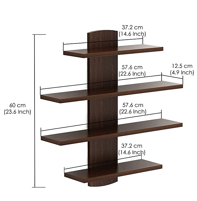 Caselle Wall Shelf 4 shelves |Wenge