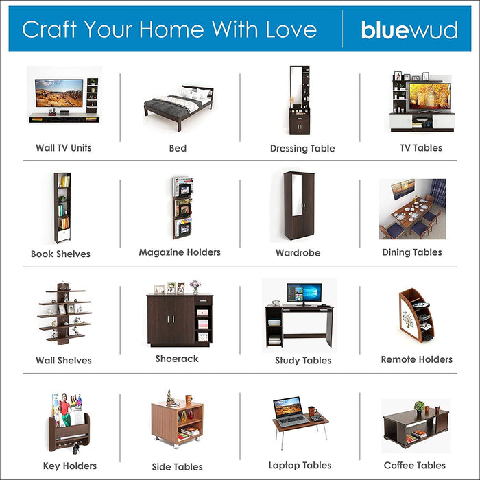Bluewud Andrie Engineered Wood 3 Door Wardrobe With Drawer (Wenge)