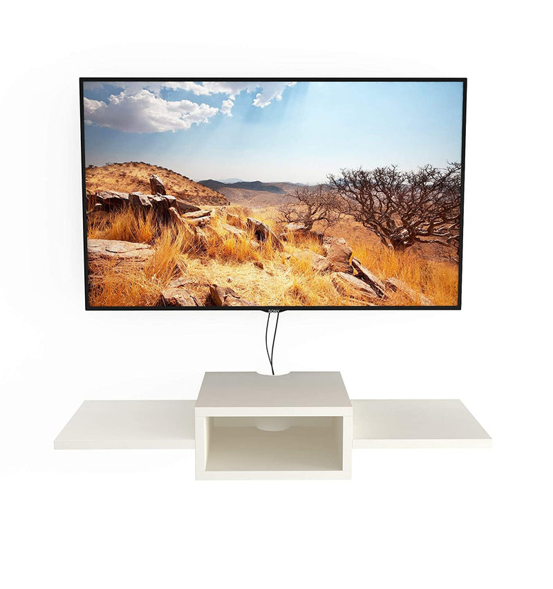 BLUEWUD Aero TV Entertainment Unit/Wall Set Top Box Stand Shelf (White - Standard)
