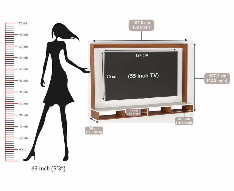 Primax Neo TV Unit, Ideal for Up to 55" |Walnut