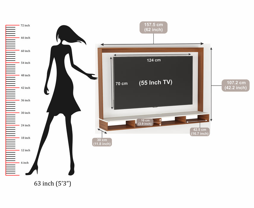 Primax Neo TV Unit, Ideal for Up to 55" |Walnut