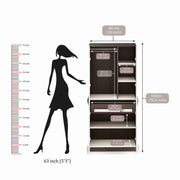Andrie 2 Door Wardrobe with Mirror and Drawer |Wenge