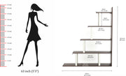 Wolabey Ladder Style Bookshelf |Wenge & White