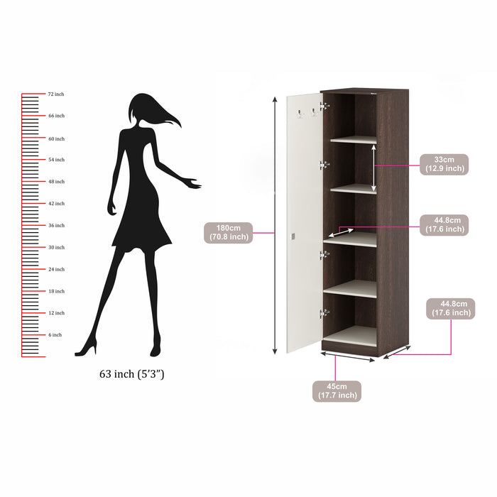 Andrie Single Door Wardrobe |Wenge