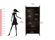 Bluewud Andrie Double Doors Wardrobe with Full Length Mirror and Drawer, (Wenge)