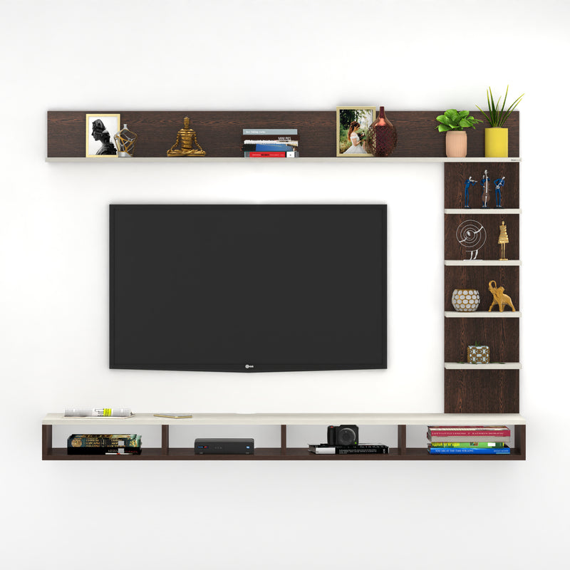 Primax Plus TV Unit Large, Ideal for Up to 50" |Wenge & Frosty White
