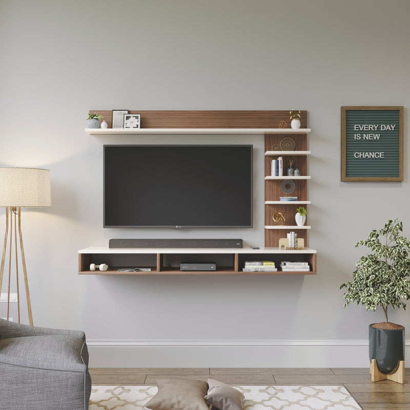 Primax Plus tv Unit Standard, Ideal for Up to 32" |Walnut & Frosty