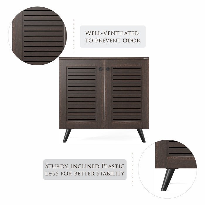 Carlem 2 Doors Shoe Rack Cabinet |Wenge