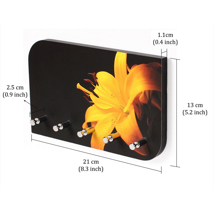 Vivid Art key Holder |Yellow Flower